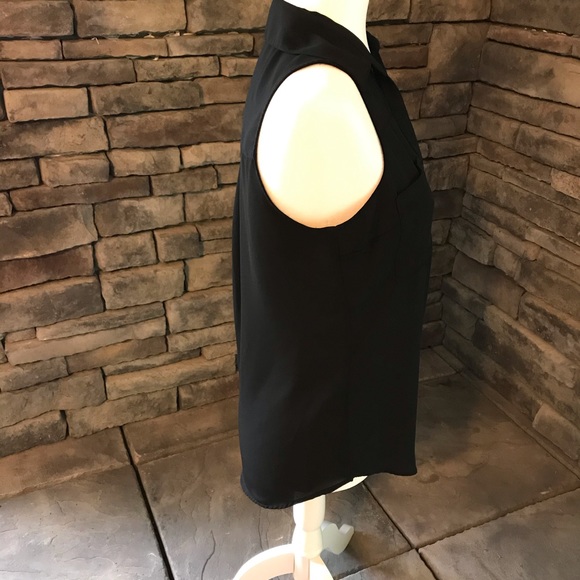 Express black button down with collar sleeveless - Picture 6 of 8
